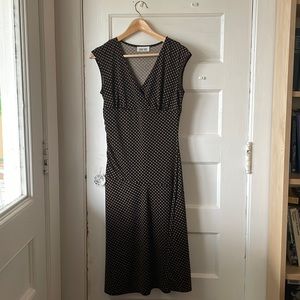 Black & pink A-line polka dot dress